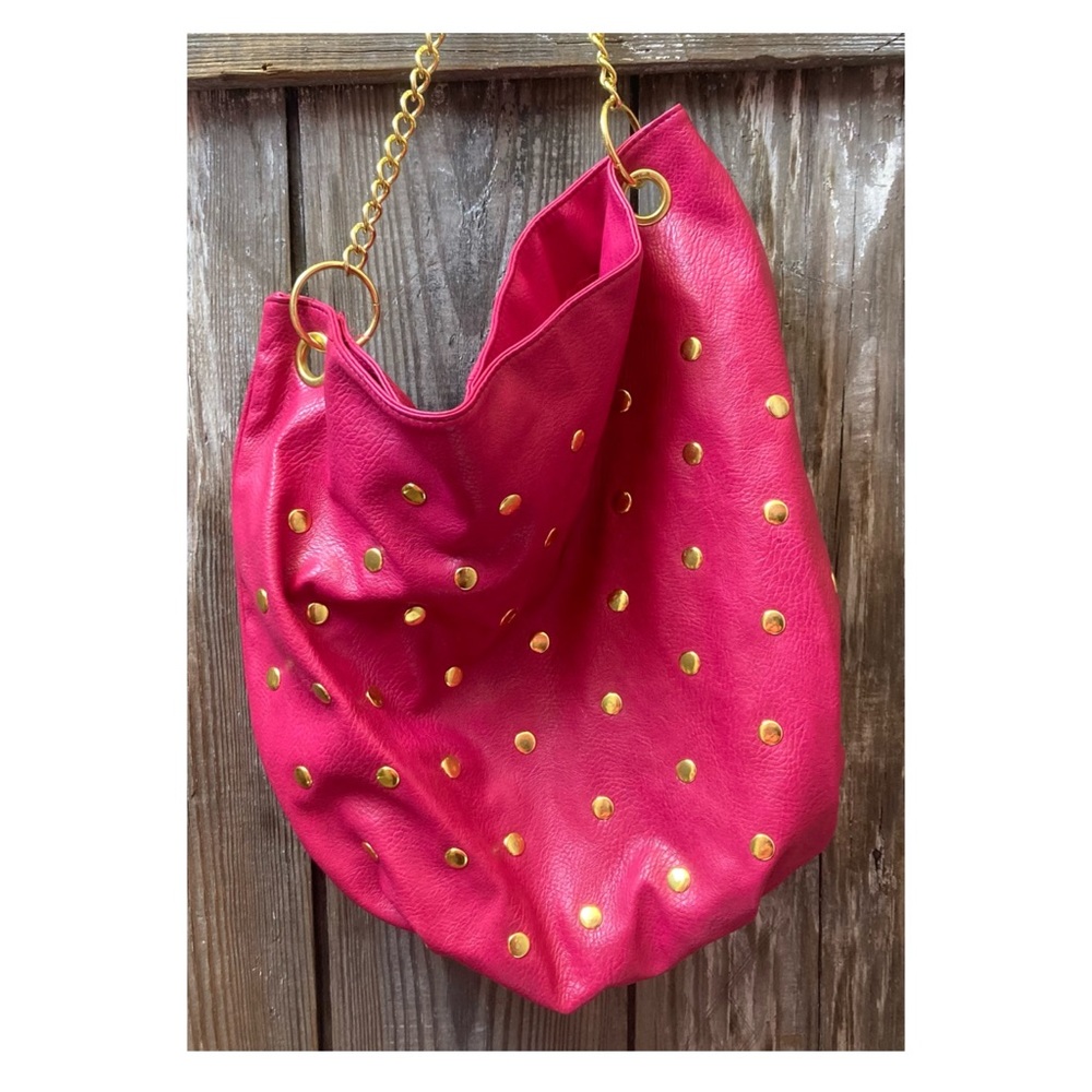 Pink Studded Shoulder Bag